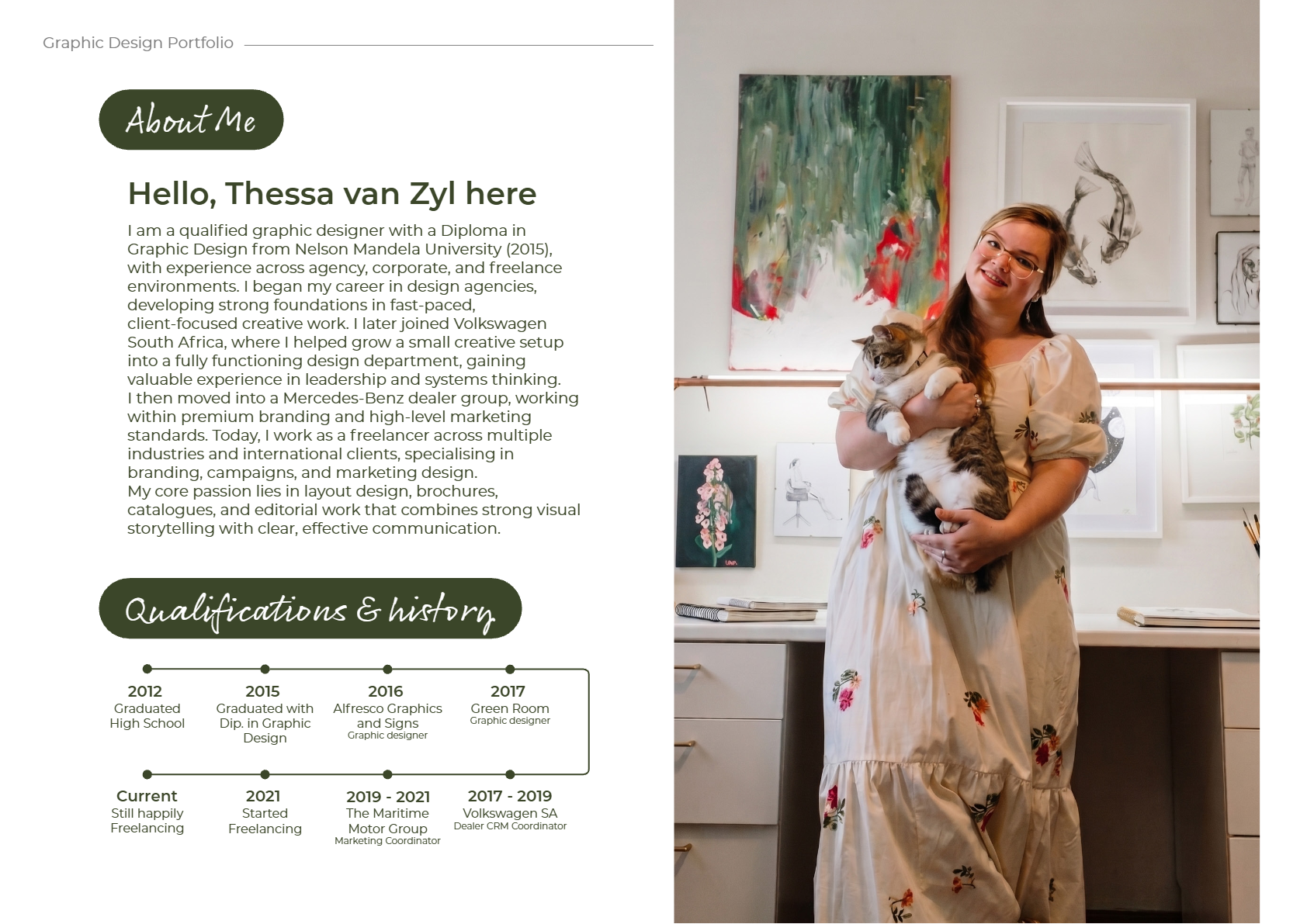Thessa van Zyl – About Me page